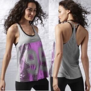 REEBOK Dance Metallic Sparkle Activewear Tank Top